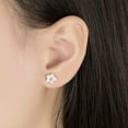 thumbnail image 3 of 925 Silver Cherry Blossoms Flower Earrings Stud Women Party Jewelry Gift-default, 3 of 5