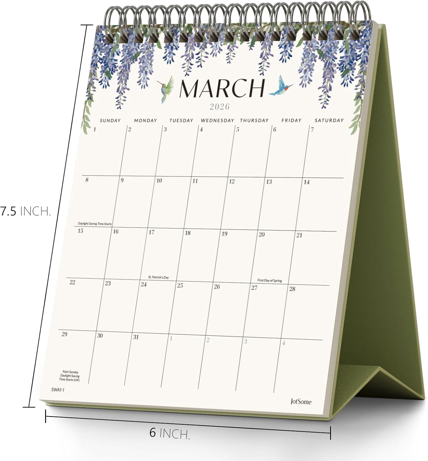 Small Desk Calendar 2026-2027, 16 Months Standing Flip (6"x7.5") from March 2026 to June 2027, Double-Sided Design Aesthetic with To Do List, Gift for the Holidays