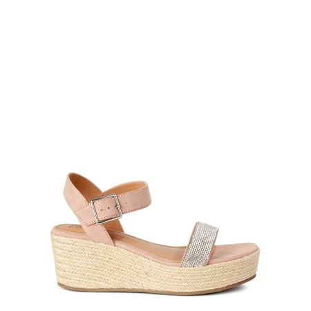 Time and Tru - Time and Tru Women's One Strap Demi Wedge Sandals ...
