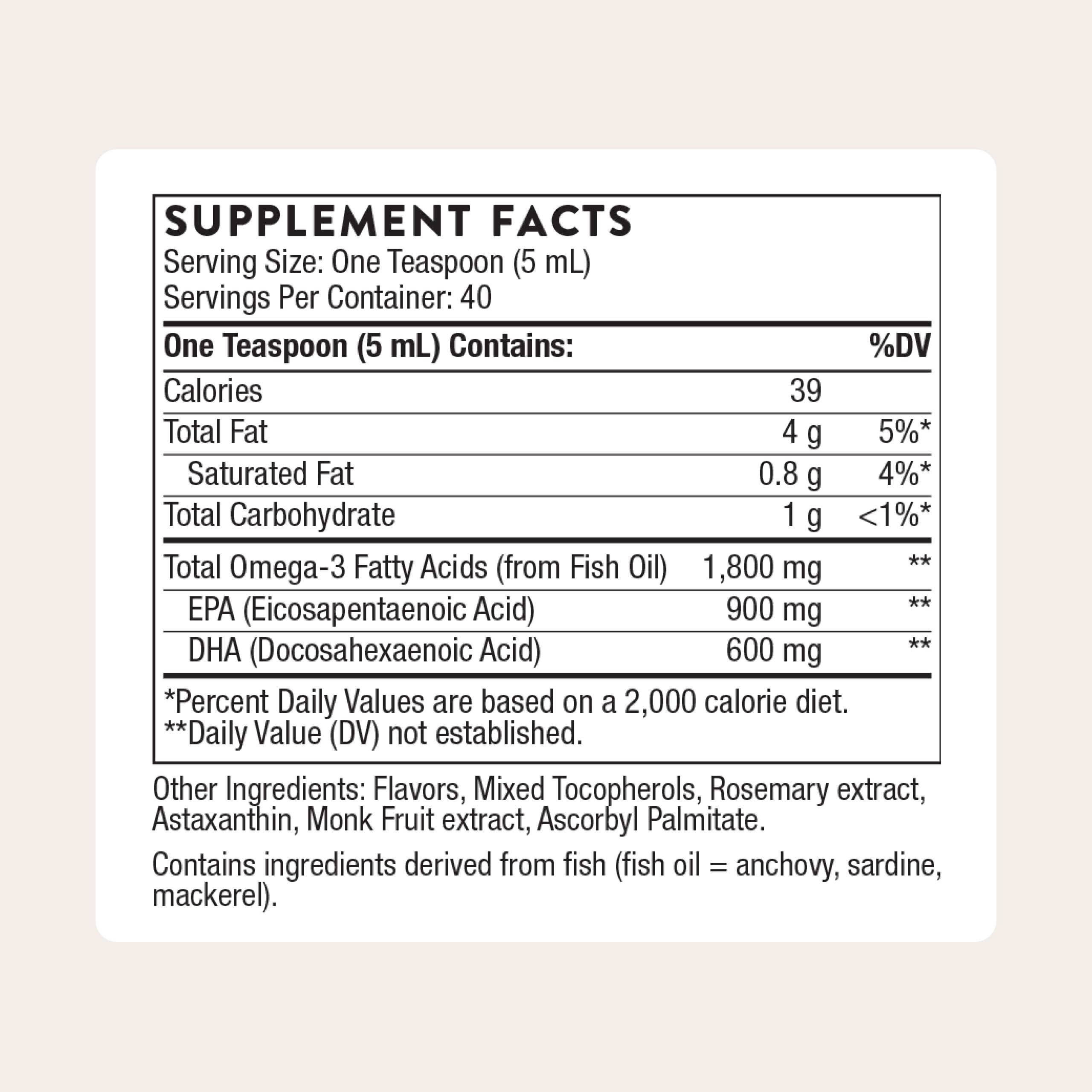 THORNE - Omega Superb - Easy Dosing Fish Oil Liquid with EPA and DHA* - Lemon Berry - 6.76 Fl Oz (200 ml)