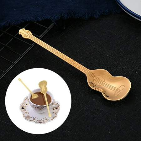 

Stainless Steel Coffee Spoon Musical Instrument Spoon Guitar Ice Spoon Drink Mixing Spoon Color Handle Spoon Kitchen Gadgets