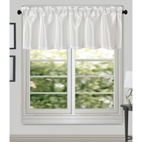Aiking Home (Pack of 2 ) Solid Faux Silk Window Valance, 56 By 16 Inches, White