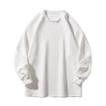 thumbnail image 1 of RXIRUCGD Man Solid Color Design Long Sleeve Hoodie, White, Size: M, 1 of 8