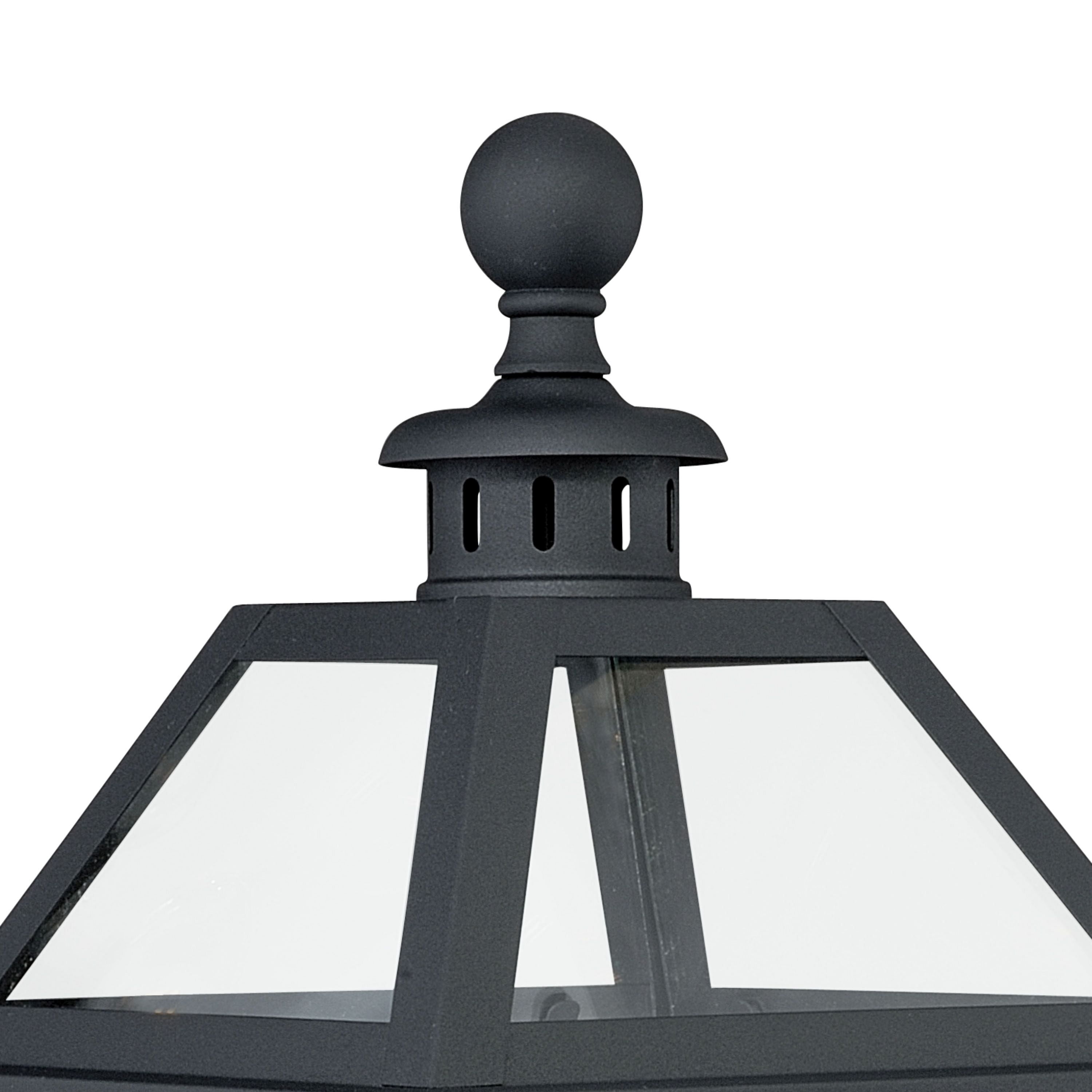Vaxcel Nottingham 3L Black Outdoor Empire Post Light Clear Glass