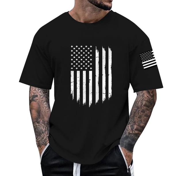 Playera Para Hombre, Camiseta De Manga Corta Con Cuello Redondo Y Estampado Del Día De La Independencia Para Hombre, Camiseta Floral De Moda, Camiseta De Fondo