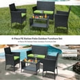 thumbnail image 4 of SYNGAR Outdoor Furniture Sectional Set, 4 Piece All Weather PE Wicker Sofa Set, Patio Conversation Chairs Set with Cushions and Storage Coffee Table, for Backyard Balcony Poolside Garden, Green, D6732, 4 of 10