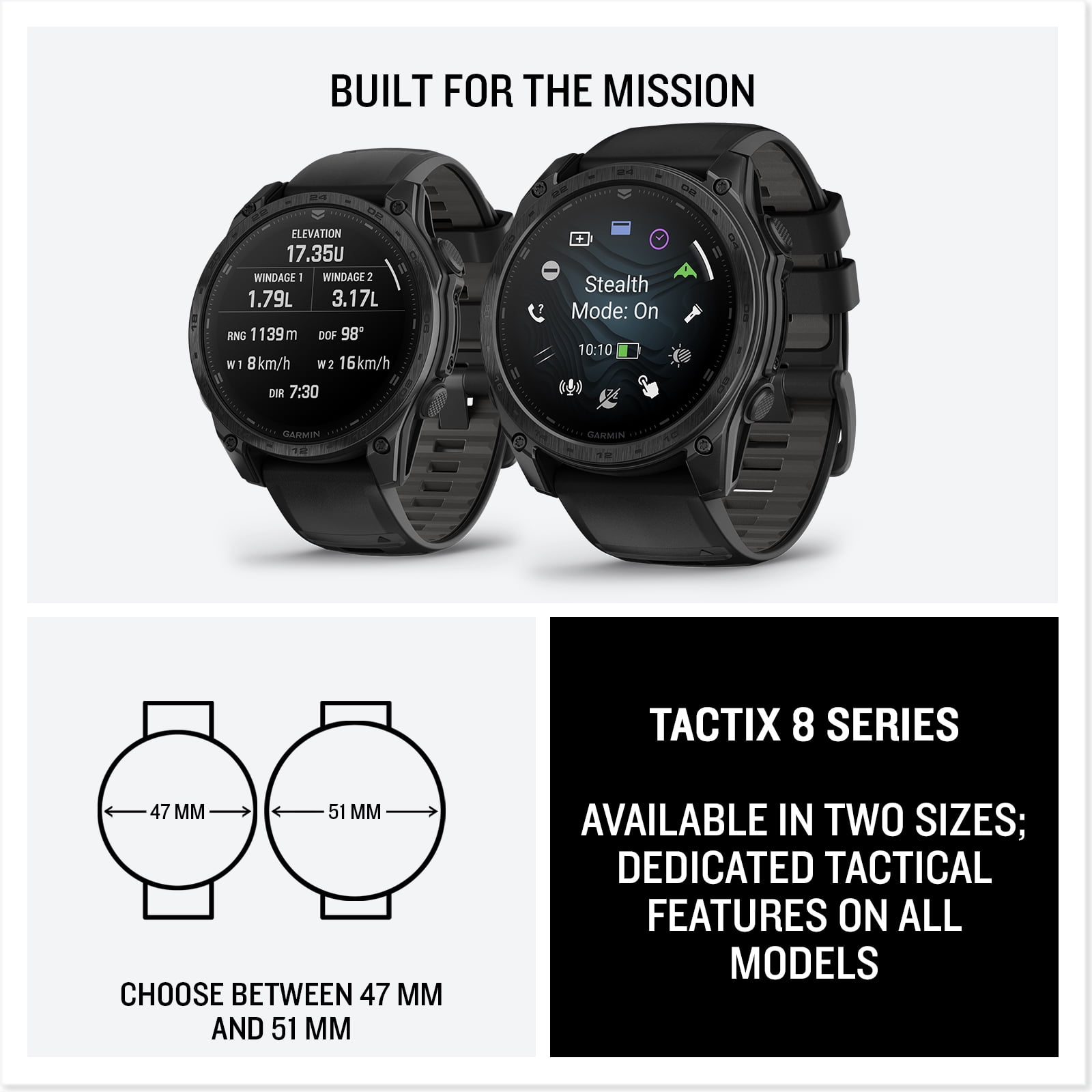 Garmin Tactix 8 47mm AMOLED Display Smart Watch, Built-in Flashlight, 16 Days Battery Life, Premium Tactical GPS Smartwatch, Includes Applied Ballistics Ultralight Solver Bundle With Earbuds and more