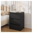thumbnail image 2 of Black Nightstand with Charging Station, 26" Nightstand with USB Ports, 3 Drawer Bedside Table, 2 of 7