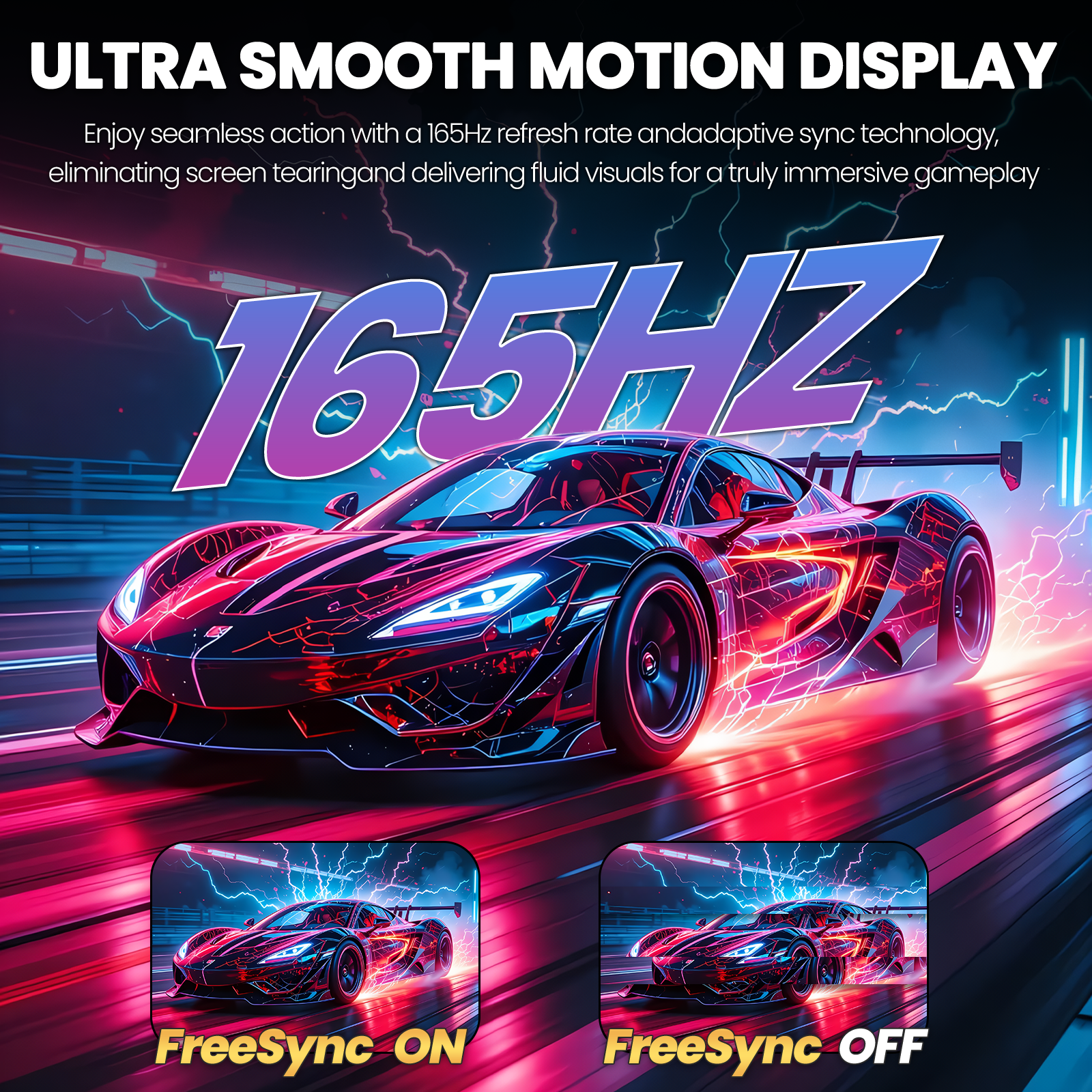 Suevery 34 Inch 165Hz UWQHD IPS Utrawide Gaming Monitor,3440x1440,21:9, Built-in Speakers,120 sRGB,Wall Mountable,HDMI/DP-Black