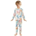 thumbnail image 3 of joogoo Watercolor Seashell Coral 2 Piece Long Sleeve Tee and Pants Cotton Pajama Set 5Y, 3 of 7