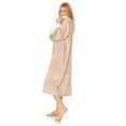 thumbnail image 2 of ISOTONER Ladies Zip Up Plush Robe Oatmeal Large, 2 of 8