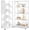 White, variant on Furnibear 5-Tier Folding Storage Shelves with Wheels, Foldable Metal Rack, Collapsible Shelves for Garage, Kitchen, Basement, White