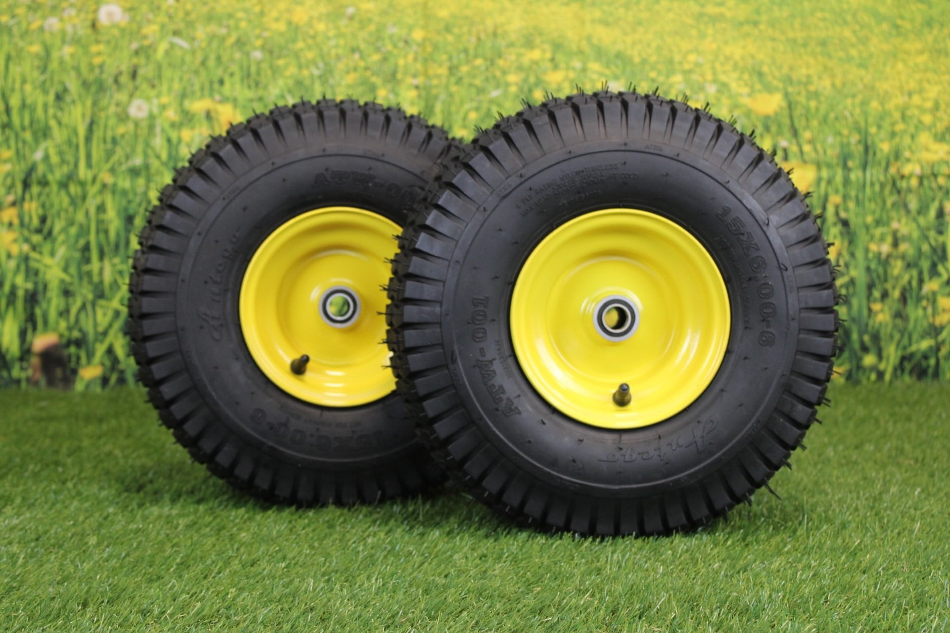 SET Of TWO 15X6X6 15X6.00-6 Soft Turf Tires Lawn Tractor Lawn Mower Riding Mower 