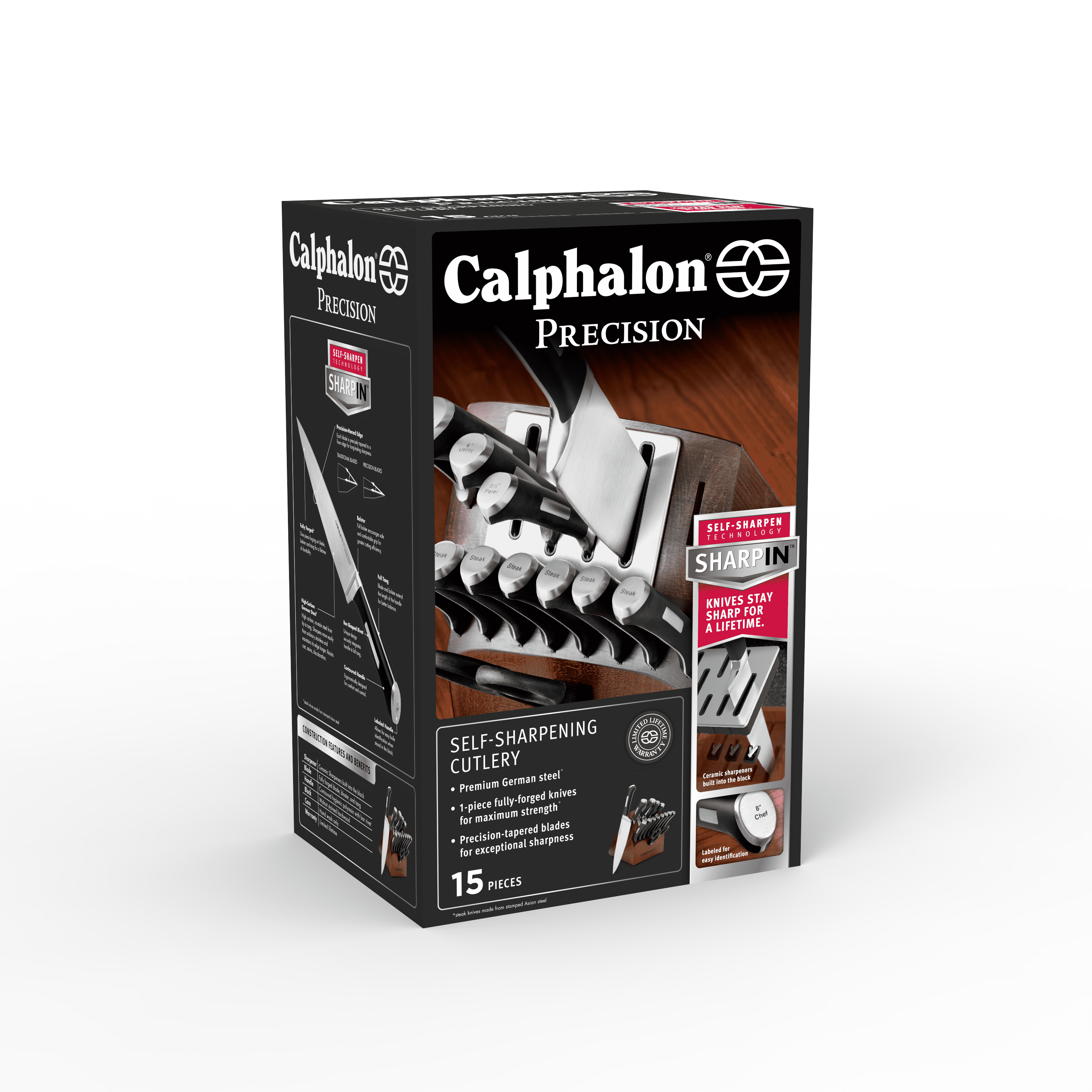 Williams Sonoma Calphalon Precision Self-Sharpening Cutlery Set with  SharpIN Technology, Set of 15