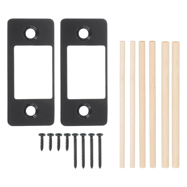 Uxcell Deadbolt Strike Plate, Adjustable Door Strike Plate with Screws Black