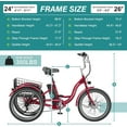 thumbnail image 3 of Lilypelle 24" Electric Tricycle for Adults, 350W 36V 7 Speeds Motorized Electric Trike,Three Wheel Electric Bikes Bicycle with Large Basket for Women Men,Red, 3 of 11