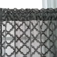 thumbnail image 3 of Nvzi Lace Kitchen Curtain Valance Moroccan Tile Pattern Short Cafe Valance Rod Pocket Small Window Curtains 1 Panel (54" x 24", Dark Grey), 3 of 4