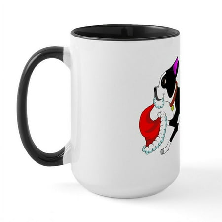 

CafePress - Boston Terrier Christmas Large Mug - 15 oz Ceramic Large Mug