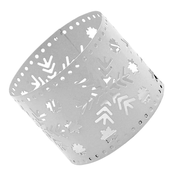 Clispeed Christmas Candle Holder Made of White Iron with Hollow Design for Festive Decoration