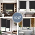 thumbnail image 5 of AOSKY Cordless Blackout Roller Shades, Free-Stop Natural Woven Window Blinds Thermal Insulated UV Protection for Home and Office, 21"W x 72"H, Black, 5 of 6