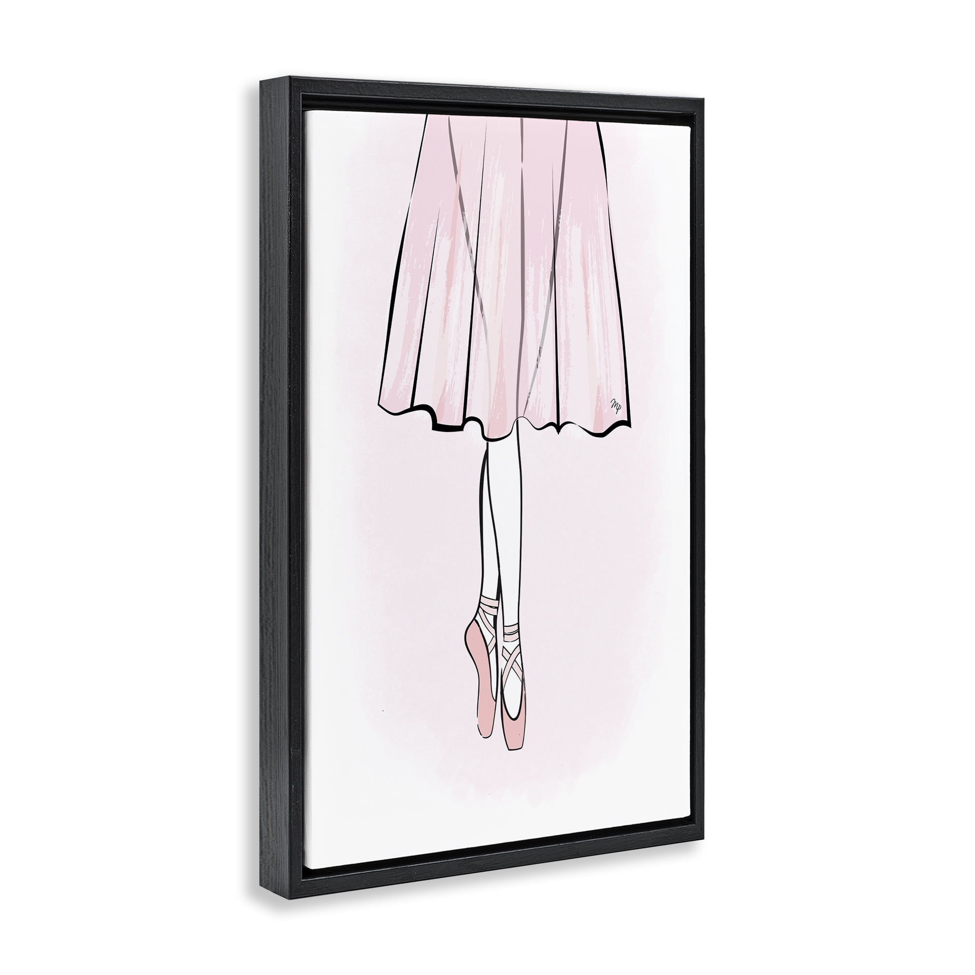 Stupell Industries Dress & Ballet Shoes Beauty & Fashion Painting Black Floater Framed Art Print Wall Art, 17 x 25