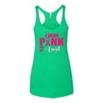 thumbnail image 3 of Wild Bobby, I Wear Pink for My Aunt Survivor Awareness Tri-Blend Racerback Tank Top, Envy, Small, 3 of 3