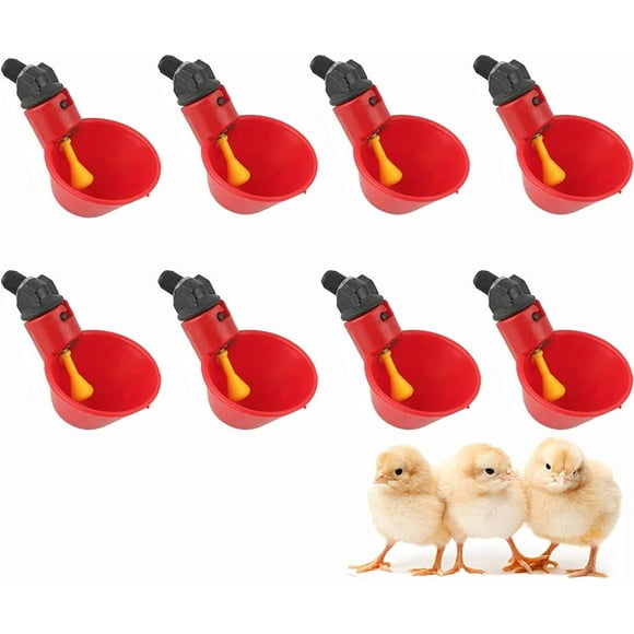Poultry Waterer, 8 Pieces Automatic Chicken Drinkers, Pigeon Water Feeder, Suitable for Chicken Coops, Ducks, Turkeys, Hens, Roosters, Farm Animal Supplies