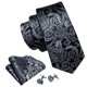 thumbnail image 2 of Set de corbatas Barry.Wang Paisley a la moda para hombre, tejido en seda, 2 of 8