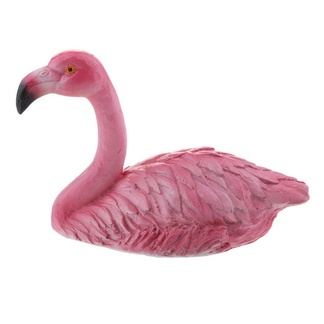 Estatuilla de Flamenco de Césped Rosa Y Rojo, Pradera de Resina, Decoración de , Estatua de Animales Artificiales Realistas UNA