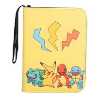 PTCG Trading Card Binder 4 Pocket，Card Binder 400 Pockets Card Book Holder Cards with 50 Removable Sleeves, Zip Design MTG/TCG/Sport Collectible Trading Card Albums Gifts for Boys and Girls