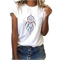 thumbnail image 1 of Heliisoer Hauts pour Femmes, Liquidation d'Été T-Shirt Col Rond Attrape-Rêves Fleur Harajuku Blouse Mode Urbaine d'Été, 1 of 9