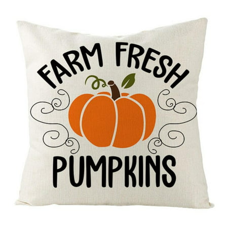 Baywell Fall Pillow Covers Hello Fall Pumpkin Farmhouse Theme Autumn Pillowcase Thanksgiving Throw Pillow Covers 18 x 18 Inch for Home Sofa Couch Fall Decor | Walmart (US)