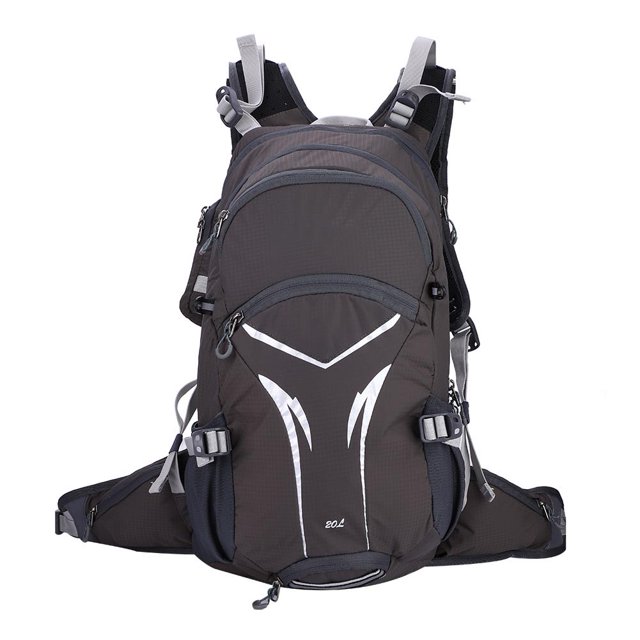 Bolsa impermeable para viajes en bicicleta, senderismo, acampada, escalada, mochila al aire libre con cubierta para lluvia, color gris