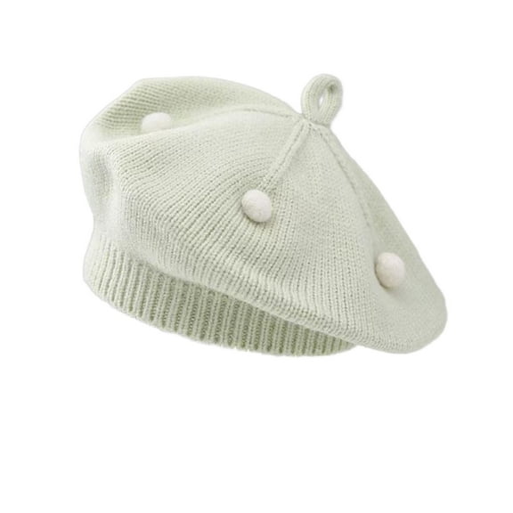 OGLCCG Baby Beret Hat Toddler Fall Winter Warm Soft Cotton Knitted Beanie Cap Little Girls French Artist Knit Hat for 3-48 Months