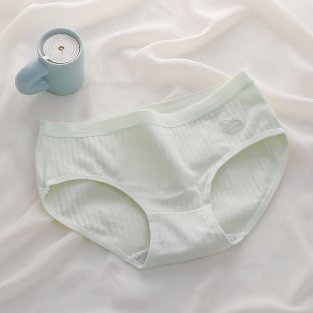 Ropa interior de mujer, ropa interior japonesa de algodón para mujer, color sólido, sencilla, cómoda, con cintura y entrepierna de algodón para niñas