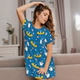 thumbnail image 3 of Easygdp Cartoon Goose Camisón de manga corta para mujer, informal, estampado, 3 of 6