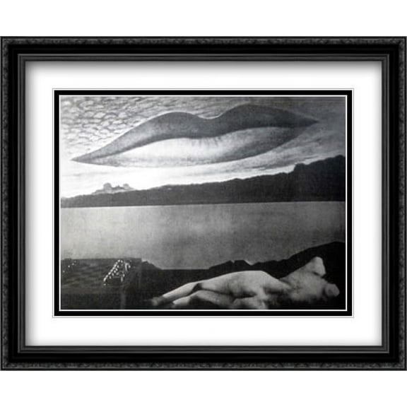 Observatory Time: The Lovers 2x Matted 34x28 Large Black Ornate Framed Art Print by Ray, Man