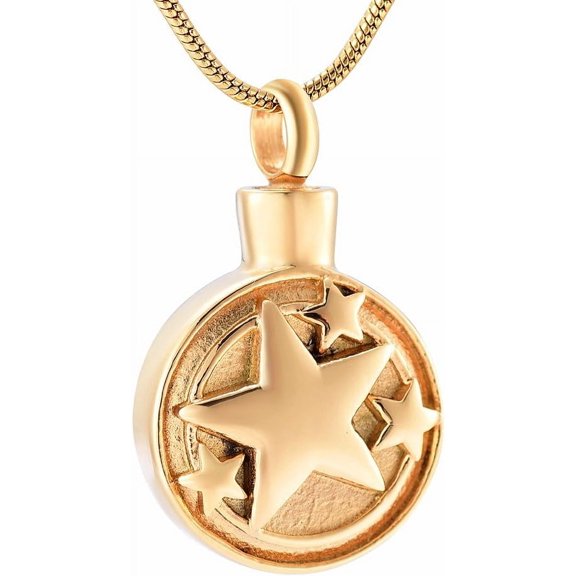 Infinity Star Cremation Jewelry for Ashes Pendant Urns for Pet/Human Memorial Necklace for Men Women - Free Fill Kits