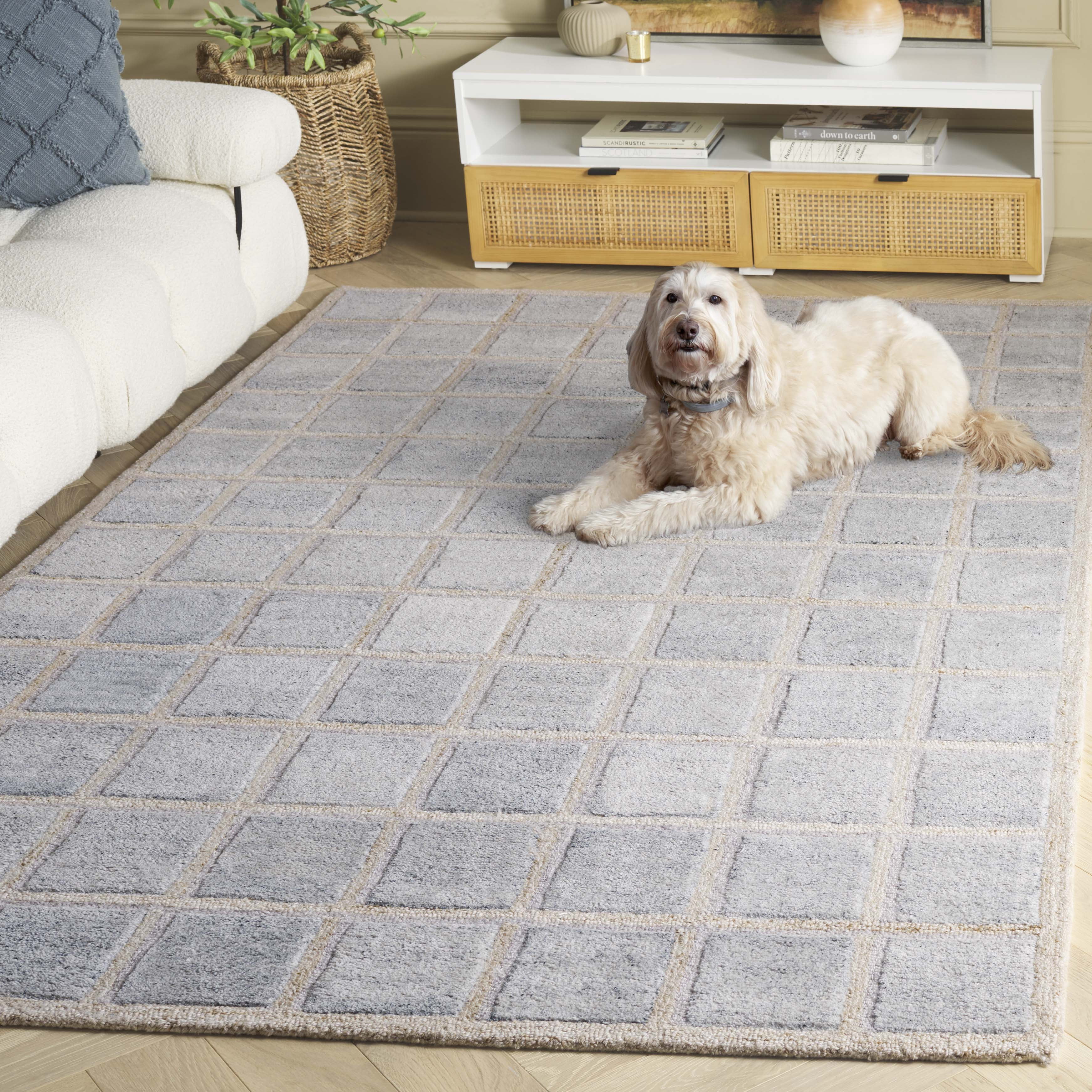 SAFAVIEH Renewal Omar Geometric Area Rug, Beige/Grey, 3' x 5'