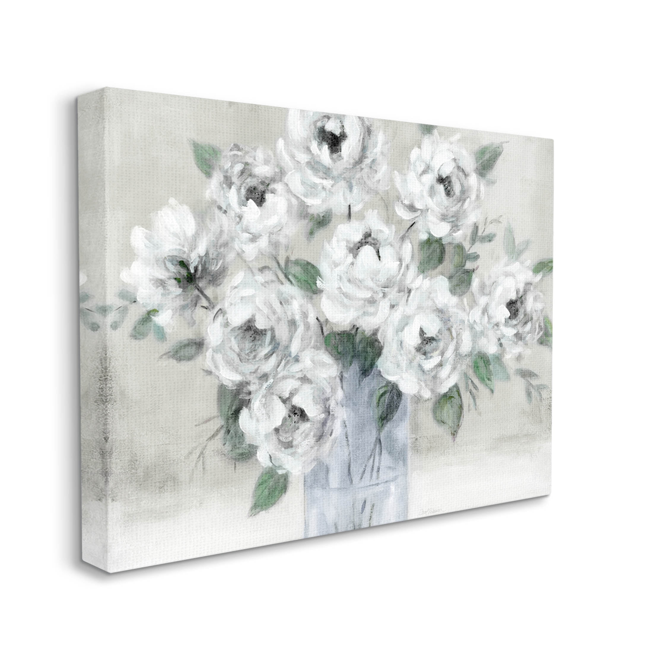 Stupell Industries Traditional White Flower Bouquet Painting Gallery Wrapped Canvas Print Wall Art, Design by Carol Robinson