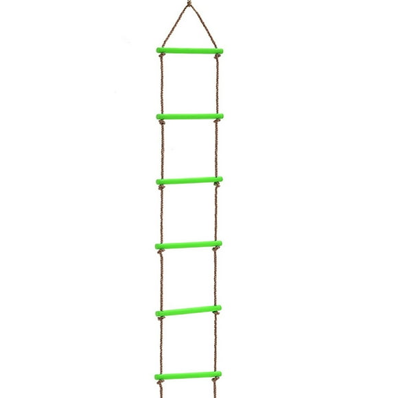 Ladder Climbing Rope Ladder Green Hanging 6 Bar Plastic Heavy Load Durable Swing Rope Ladder for Kids