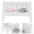 thumbnail image 2 of 3PCS Miniature Micro Landscape Ornament Wooden White Double Garden Bench Porch Chair for Photo Booth Props Home Decoration (One Chair+Two Mats), 2 of 8