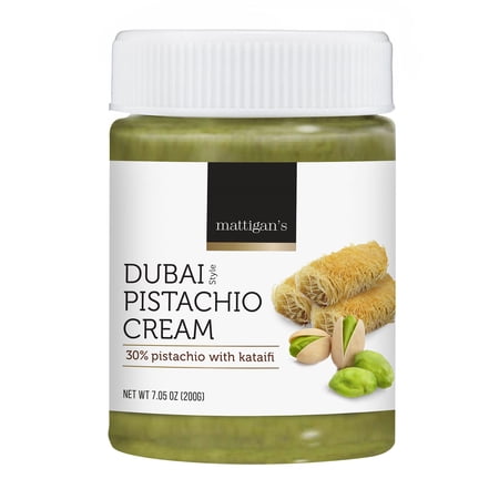 Mattigan's Award Winning Dubai Style Pistachio Cream with Kataifi, Make Your Own Chocolate Bars, Premium Dubai Pistachio Filling, 7.05 oz Jars