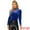 Royal Blue, variant on DARING DIVA Women's Mesh Panel Swiss Dot V-Cut Neck Patchwork Top S Black