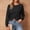 Black, variant on Women's Casual Crew Neck Long Sleeve Cropped Pullover Top Asymmetrical Overlap Front Hem Solid Color Loose Fit Shirt for Fall Spring Daily Wear