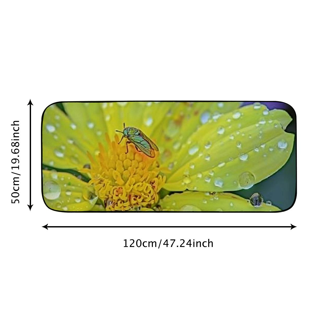 Heduofu Decorative Door Mat, Door Mat with Non-Slip Rubber Backing, Easy Cleaning, Traps Dirt, Rug for Entry, Patio, Garage  - Marigold Calendula Yellow Blossom Bloom Gardening 19.68*47.24 in