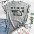 thumbnail image 2 of Most Of My Friends Are Animals T-shirt, Unisex Women's Men's Shirt, Animal Lover Shirt, Dog Shirt, Cat Tee, Heather Gray, Small, 2 of 6