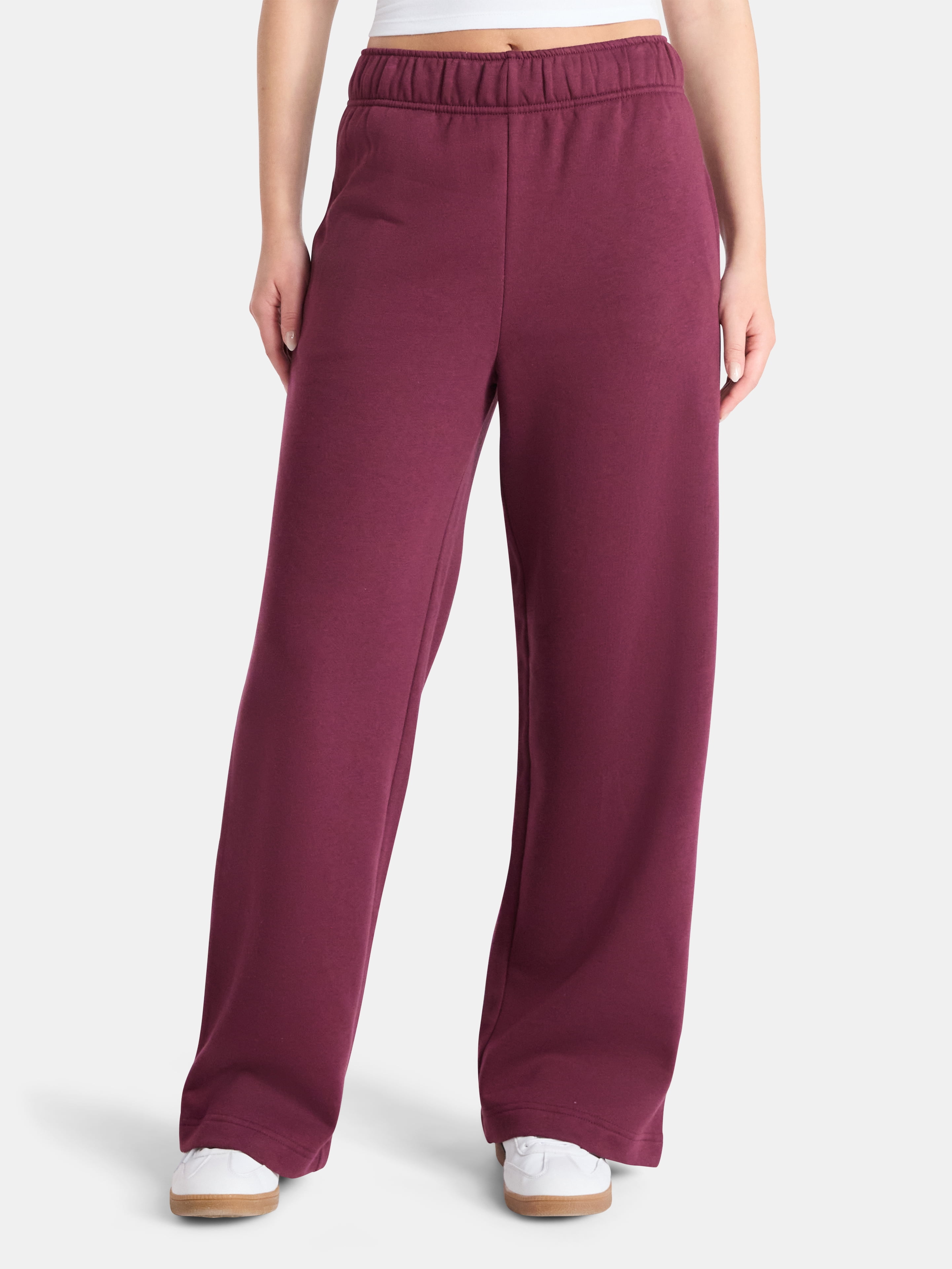 No Boundaries Soft Fleece Wide Leg Pants, 30” Inseam, 1 or 2-Pack, Women’s XXS-4X