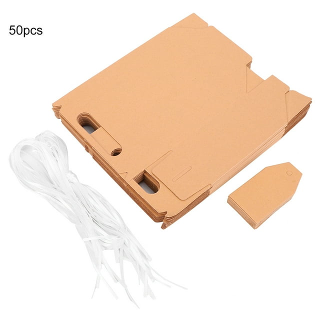 50pcs Rectangle Shape Paper Candy Box Wedding Birthday Party Gift Supply (Yellow)