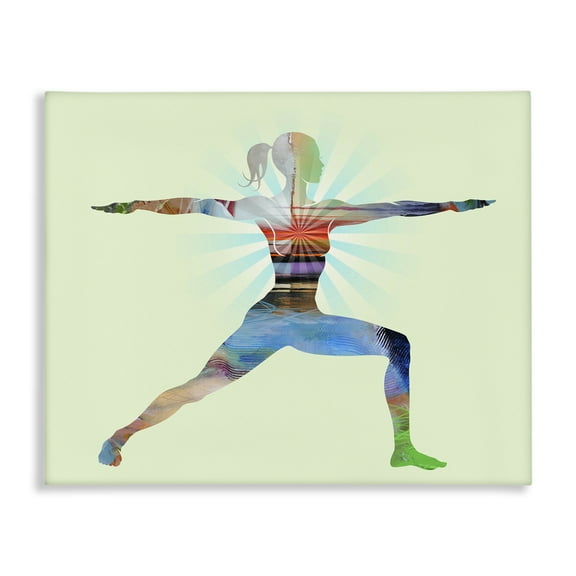 Stupell Industries Standing Yoga Pose People Painting Wrapped Canvas Art Print Wall Art, 20 x 16